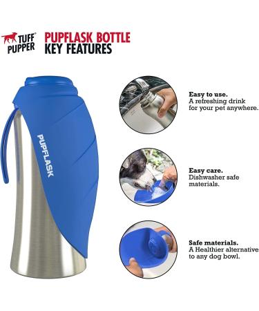 PupFlask Large Dog Water Bottle | 27 OZ Stainless Steel | Nebulas Blue | Leak Proof & Portable Dog Water Dispenser - Buy Online on GoSupps.com