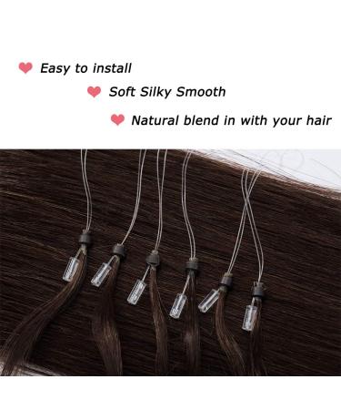 Rich Choices Microring Extensions | 50 Strands Real Remy Hair Loop Extensions | 55cm #4 Chocolate Brown - Smooth 1g 50g Extensions - Buy Online on GoSupps.com