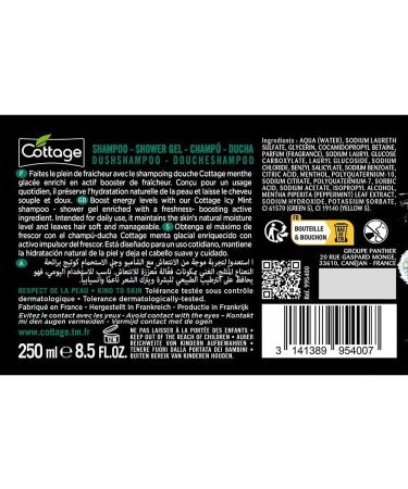  Cottage Cottage 3in1 Fresh Effect Ice Mint Shower Shampoo for Men 250 ml - Buy Online on GoSupps.com