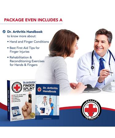 Dr. Arthritis Trigger Finger Splint - Doctor Developed Finger Brace for Index, Middle, Ring & Pinky Finger - Padded Splint for Straightening - Black, S/M - Buy Online on GoSupps.com