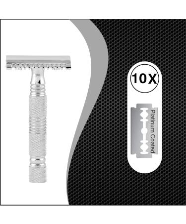 Pearl Double Edge Open Comb Safety Razor for Men - Eco-Friendly Brass Metal Razor | Premium Shaving Kit for Valentine's Gift - Buy Online on GoSupps.com