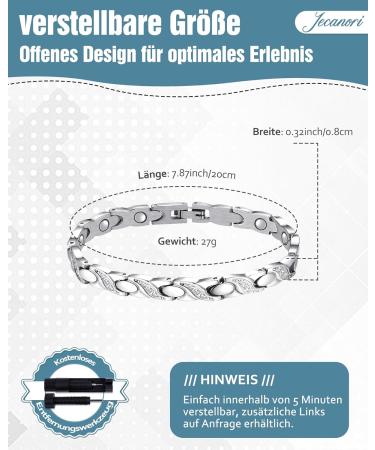 JECANORI Women's Magnetic Bracelet - Titanium Steel Crystal Jewelry with Ultra Strong 3500 Gauss Magnets for Health - Buy Online on GoSupps.com