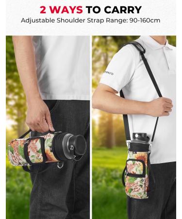 Kemimoto 750ml Water Bottle Holder - Portable Neoprene Bottle Carrier with Adjustable Shoulder Strap for Camping Cycling & Travel - Yellow - Buy Online on GoSupps.com