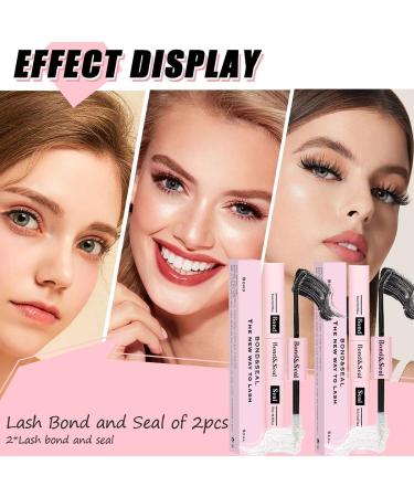 Qiveaory Lash Bond and Seal Kit 2Pcs DIY Lash Extension Waterproof Lashe Cluster Glue 72h Hold Portable Individual Lash Glue for Eyelash Extensions Beginners Black Bond&Clear Seal(5ml+5ml) - Buy Online on GoSupps.com