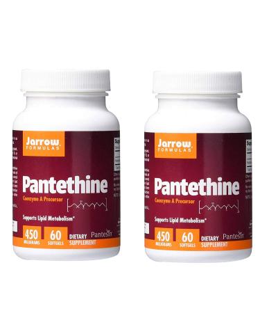 Jarrow Pantethine Coenzyme A Precursor 450 Milligrams Dietary Supplement (60 Softgels) Pack of 2
