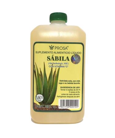 Tu Salud Plus PROSA Aloe Vera Liquid Dietary Supplement with Vitamin C 1 Liter (33.8 fl oz) Aloe barbadensis Ready to Drink Kosher MK Pareve