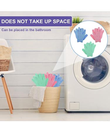 Sibba 3 Pair Natural Loofah Bath Gloves for Body and Face - Exfoliating Wash Gloves for Dead Skin Removal - Double Sided Microfibre Shower Gloves for Adults and Kids - Pink - Buy Online on GoSupps.com