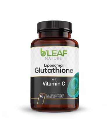 Liposomal Glutathione with Vitamin C Capsules - Supreme Absorption  Age Defying Complex  Antioxidant and Immune Defense - 60 Vegetarian caps by B Leaf Nature