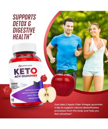 Ketonaire Keto ACV Gummies - Vegan Formula with Apple Cider Vinegar and Vitamin B12 (60 Gummies) - Buy Online on GoSupps.com