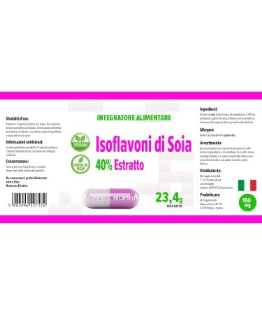 Soya Isoflavones 40% | 90 Vegan Capsules | High Strength Supplement | Gluten & GMO Free | 3rd Party Lab Tested - Buy Online on GoSupps.com