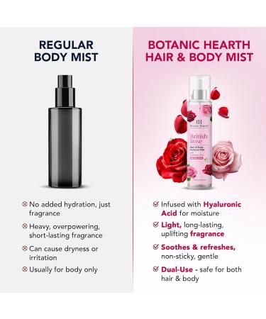 Botanic Hearth British Rose Hair Perfume & Body Mist Alcohol-Free Clean Fragrance Hair Spray - British rose scent - 3.4 Fl Oz - Buy Online on GoSupps.com