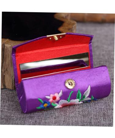 Zerodeko 3pcs Lipstick Organizer Lipstick Gift Holder Lipstick case Mirror Stand Blue Wallet Mirror Brackets Embroidered Makeup Box - Buy Online on GoSupps.com