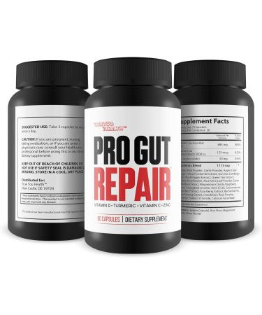 Pro Gut Repair: Leaky Gut Supplements with High Fiber, Vitamins C & D, Turmeric, Zinc for Digestive Health - Buy Online on GoSupps.com