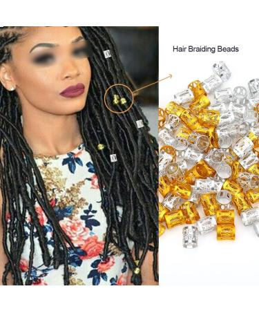 Dreadlock Accessories Adjustable Colorful Braiding Hair Rings Hair Braid Rings Adjustable Metal Decoration Tools(Gold+Silver) - Buy Online on GoSupps.com