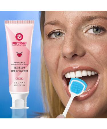 Best Tongue Cleaner Brush Set with Gel - Eliminate Bad Breath & Freshen Breath | Mint Fragrance - Buy Online on GoSupps.com