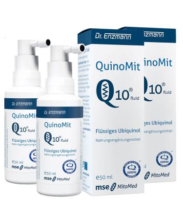 QuinoMit Ubiquinol liquid (2 x 50ml) double pack vegan & high dose Kaneka Coenzyme Q10 drops reduced Dr Enzmann