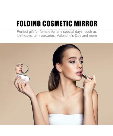 Lurrose Foldable Mini Heart Shaped Makeup Mirror - Compact Dual Sided Vanity Mirror for Women & Girls - Buy Online on GoSupps.com
