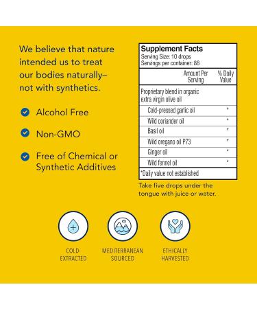 North American Herb & Spice Garlex - 1 fl. oz. - Oil of Wild Garlic - Contains Coriander Basil Ginger Fennel Oreganol P73 - Non-GMO - 110 Servings - Buy Online on GoSupps.com