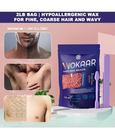 Shop Wikoar Hard Wax Pearls - 1.2LB Hypoallergenic Rose Wax Beans for Hair Removal | Ideal for Forearms Back Bikini Area & Brazilian Waxing - Buy Online on GoSupps.com
