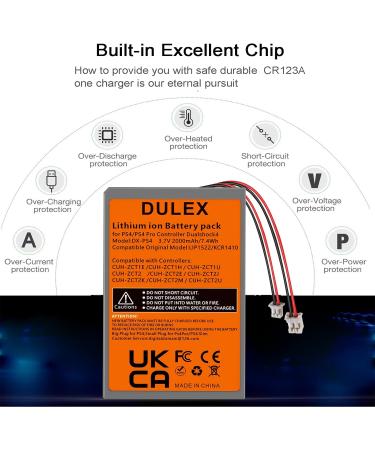 DULEX 3.7V 2000mAh Replacement Battery for PS4 Dualshock 4 Controller | Big & Small Plug | International Shipping Available - Buy Online on GoSupps.com