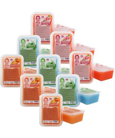 Kosmetex paraffin bath mix package peach aloe vera pink rose fragrance paraffin wax with lower melting point 18x 500ml mix package