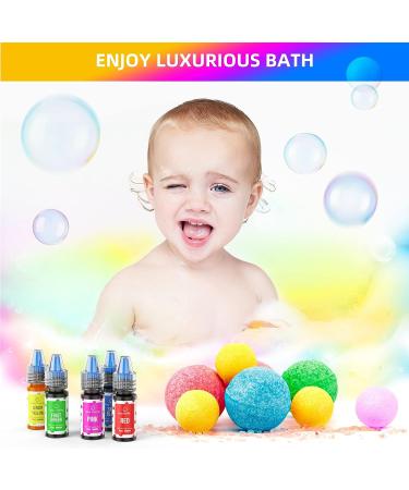 20 Colors Bath Bomb Soap Dye - Food Grade Skin Safe Liquid Colorant for Soap Making - Vibrant Neon Coloring for DIY Bath Bombs, Soap, Bath Salts - Slime and Clay Crafting - Buy Online on GoSupps.com