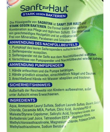 Sagrotan Hand Soap Aloe Vera Liquid Soap Refill Bag 500 ml - Buy Online on GoSupps.com