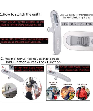 110 lbs Digital Bow Scale | Recurve Archery & Hunting Poundage Scale with LCD Display (Silver) - Buy Online on GoSupps.com
