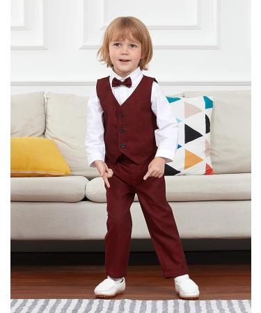 Mint Green Baby Boys Wedding Suit 3pcs Herringbone Tweed Outfit | Christening Clothes Set 2-3 Years Red - Buy Online on GoSupps.com