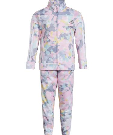 adidas Girls Zip Front Tricot Jacket and Joggers Set - Size 6, Black/Silver - Buy Online on GoSupps.com