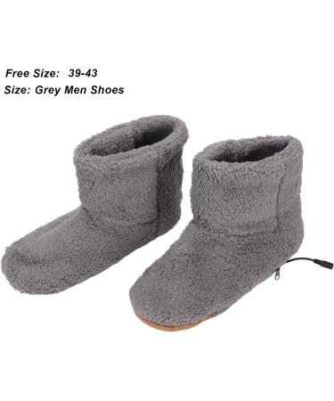 Focae Heated Foot Warmer - Soft Plush Heating Boots & USB Charging Slippers for Foot Pain Relief (Gray) - Buy Online on GoSupps.com