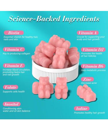 Biotin Gummies -Hair Skin and Nails Vitamins for Men & Women Vegan Vitamin B7 Supports Hair Growth and Stronger Nails 30 Day Supply - Raspberry-60 Count Raspberry 1 Count (Pack of 60) - Buy Online on GoSupps.com