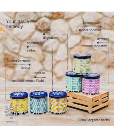 Symbeeosis Organic Greek Lemon Balm Infusion - Stress Reliever Aid Mood Booster Restful Sleep Promoter Caffeine Free Herbal Drink with Fresh Citrus Scent - Buy Online on GoSupps.com