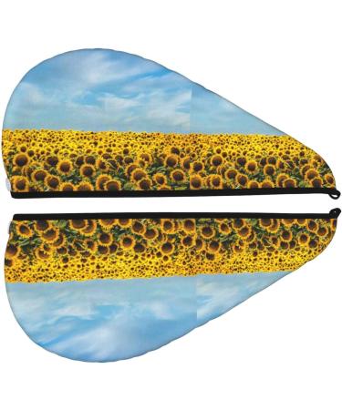 Blooming Sunflower Microfiber Hair Towel for Women - Soft Super Absorbent Coral Velvet Quick Dry Wrap for Long Curly & Thick Hair - Buy Online on GoSupps.com