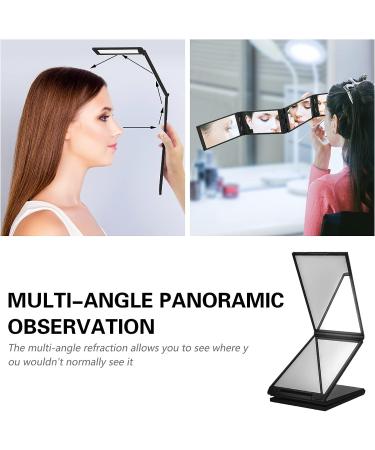 Arqumi Portable 4 Panel Foldable Makeup Mirror for Travel - Multi-Angle Compact Mirror in Black - Buy Online on GoSupps.com
