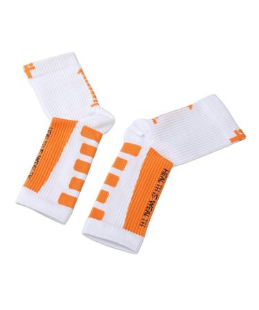 Buy Foot Sleeve for Flexible Movement - Compression Sports Heel Socks (White & Orange) - International Shipping Available - Buy Online on GoSupps.com