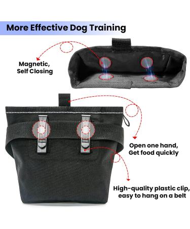 SUNFATT Treat Pouch Dog Training Dog Treat Pouch Magnetic Treat Pouch with Adjustable Waist Belt and Waist Clip Design Dog gaterie Pouch for Puppy Training Courses and Going for Walks - Buy Online on GoSupps.com