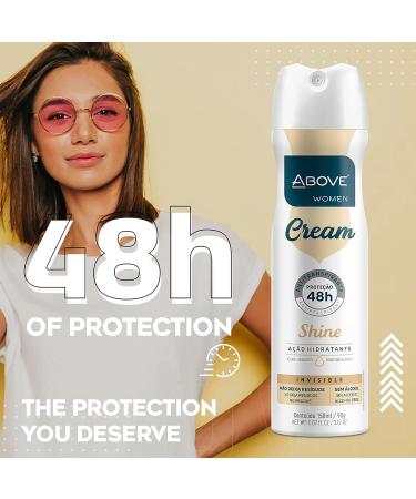 ABOVE 48 Hours Antiperspirant Deodorant for Women - Stain-Free Cream Shine with Patchouli Oak Musk & Citrus | 3.17 oz Spray - International Shipping Available - Buy Online on GoSupps.com