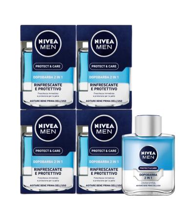 Nivea Men Protect & Care Aftershave Balm 2in1 refreshing and protective 4 bottles of 100 ml each