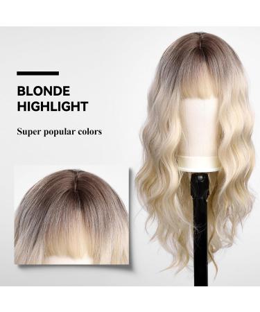 Haircube Gold Blonde Highlighted Long Curly Wig with Pony - Natural Heat-Resistant Synthetic Hairstyle for Fashionable Looks - Buy Online on GoSupps.com