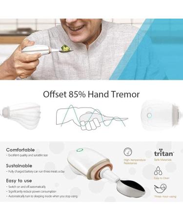 Smart Portable Spoon for Parkinson 360 Assisted Feeding Spoon with Replaceable Fork with Self Stabilizing for Disabled and Parkinson's or Tremor Sufferers - Buy Online on GoSupps.com