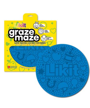 Likit Graze Maze Horse Lick Mat | Use with tasty Likit Graze Paste | Help Relieve Boredom & Slow Feeding (Blue)