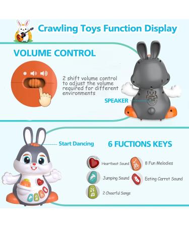 Moontoy Baby Music Toy - Interactive Rabbit Toy for 1-2 Year Olds Learning & Crawling Fun with Music & Light - Perfect Gift for Boys & Girls - Buy Online on GoSupps.com