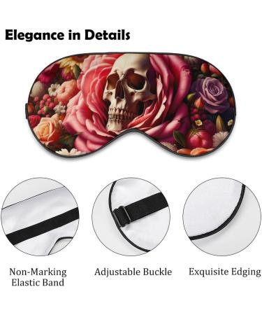 Skull Rose Spring Floral Sleep Mask | Adjustable Light Blocking Eye Mask for Men & Women - Buy Online on GoSupps.com
