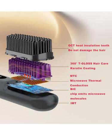 Buy Cordless Hair Straightener Brush Comb PRO | Portable Travel Heat Brush 9600mAh Battery Anti-Scald Black Sd2305-black - Buy Online on GoSupps.com