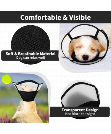 Kuoser Adjustable Soft Dog Cone - Leak Protection Breathable Elizabethan Collar for Post-Op Comfort - Black - Buy Online on GoSupps.com
