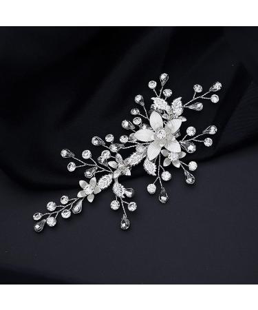Rhinestone Wedding Hair Clips - Handmade Crystal Flower Barrette for Brides - Bridal Hair Accessories for Women - Vintage Bridesmaids Headpiece - Buy Online on GoSupps.com