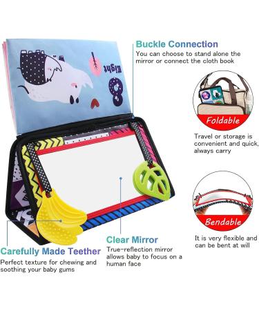 Zenovate Baby Mirror Toys - Foldable Montessori Sensory Toys for Newborns 0-12 Months | Crackling Book & Contrast Designs - Buy Online on GoSupps.com