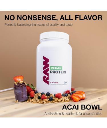 RAW Vegan Protein Powder - Acai Bowl | 20g Plant-Based Protein Vitamins for Muscle Growth Low-Fat & Low Carb - 25 Servings - Buy Online on GoSupps.com