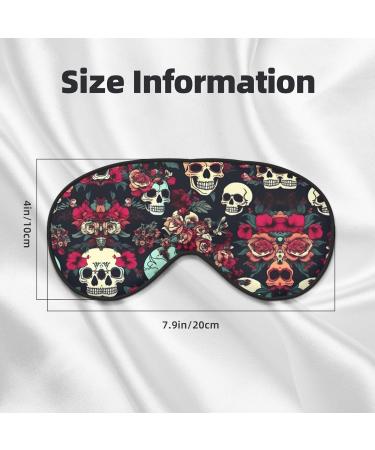 Colorful Floral Skulls Print Double-Sided Eye Mask - Soft Light Blocking for Better Sleep Quality | International Shipping Available - Buy Online on GoSupps.com